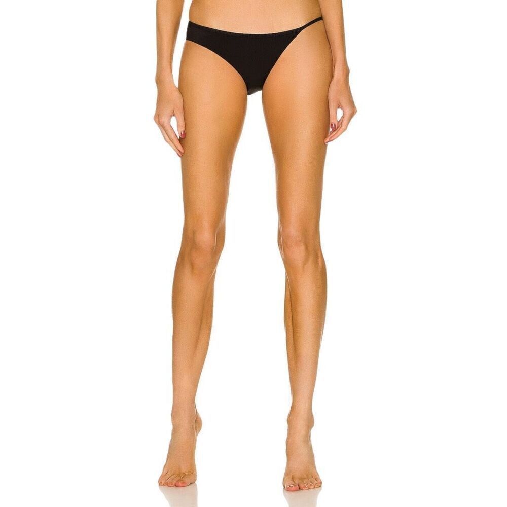 Christopher Esber Asymmetric‎ Ribbed Bikini Bottom in Black
